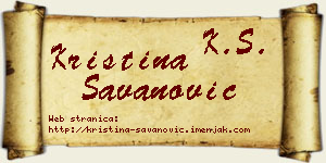 Kristina Savanović vizit kartica